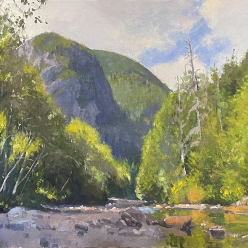 Olallie Morning, oil on linen, 26 x 52 inches, copyright ©2022