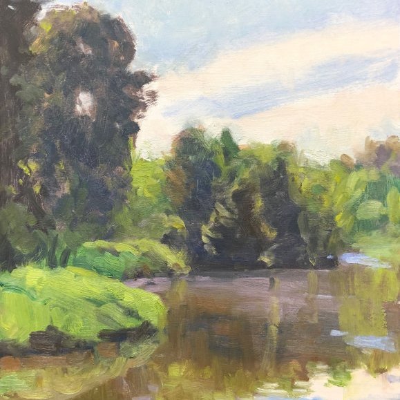 Sammamish Slough Apunte 2, oil on prepared paper, x inches, copyright ©2018 
