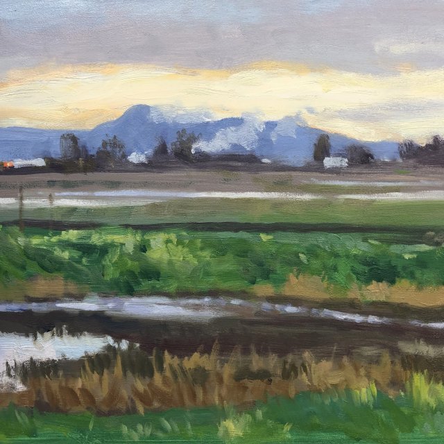 Farm To Market Road 2, oil on panel, 11 x 14 inches, copyright ©2019