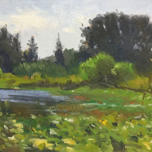 Larsen Lake Apunte 2, oil on panel, 9 x 12 inches, copyright ©2017