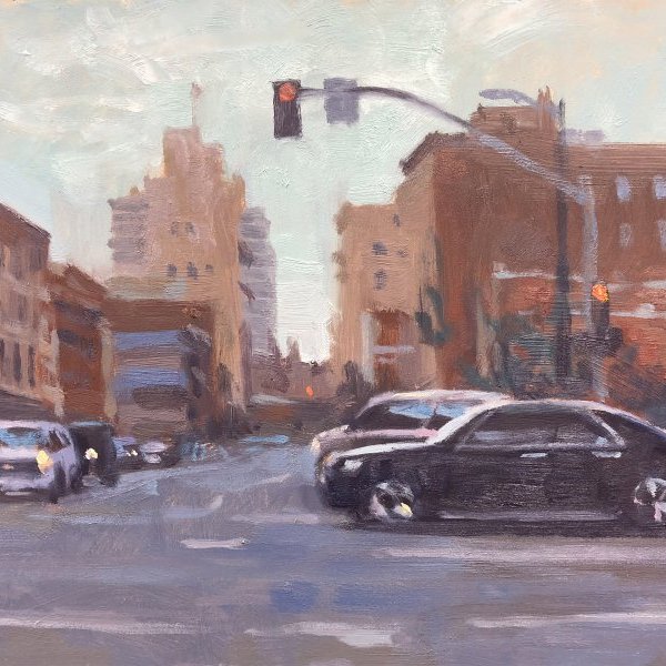lightcityfog apunte, oil on panel, 9 x 12 inches, copyright ©2018