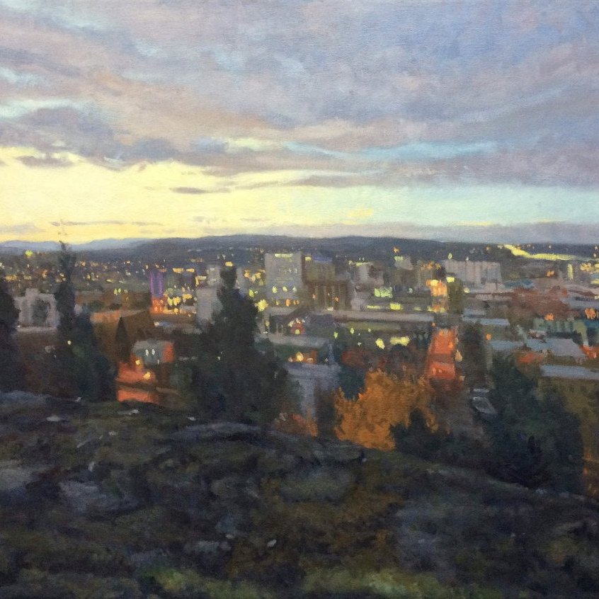 View From Cliff Drive, oil on canvas, 38 x 46 inches, copyright ©2015