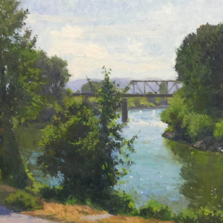 Kla Ha Ya Park, oil on prepared and mounted paper, 21.5 x 28.5 inches, copyright ©2015