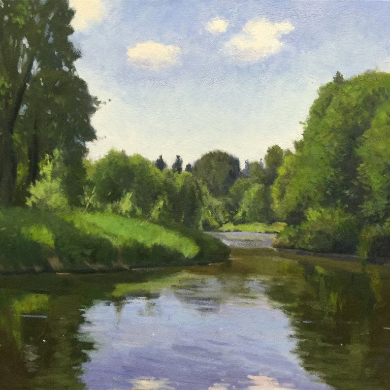 Bothell Landing Launch, oil on canvas, 26 x 36.5 inches, copyright ©2015