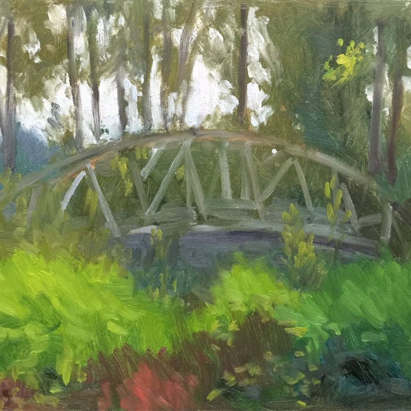 Bothell Landing Footbridge Study, oil on panel, 8 x 10 inches, copyright ©2015
