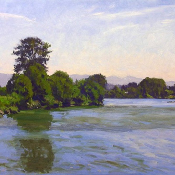Snohomish River, oil on panel, 24 x 36 inches, copyright ©2009