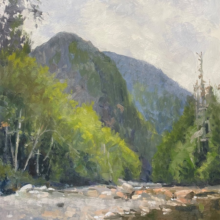 Olallie Morning, oil on linen, 26 x 52 inches, copyright ©2022