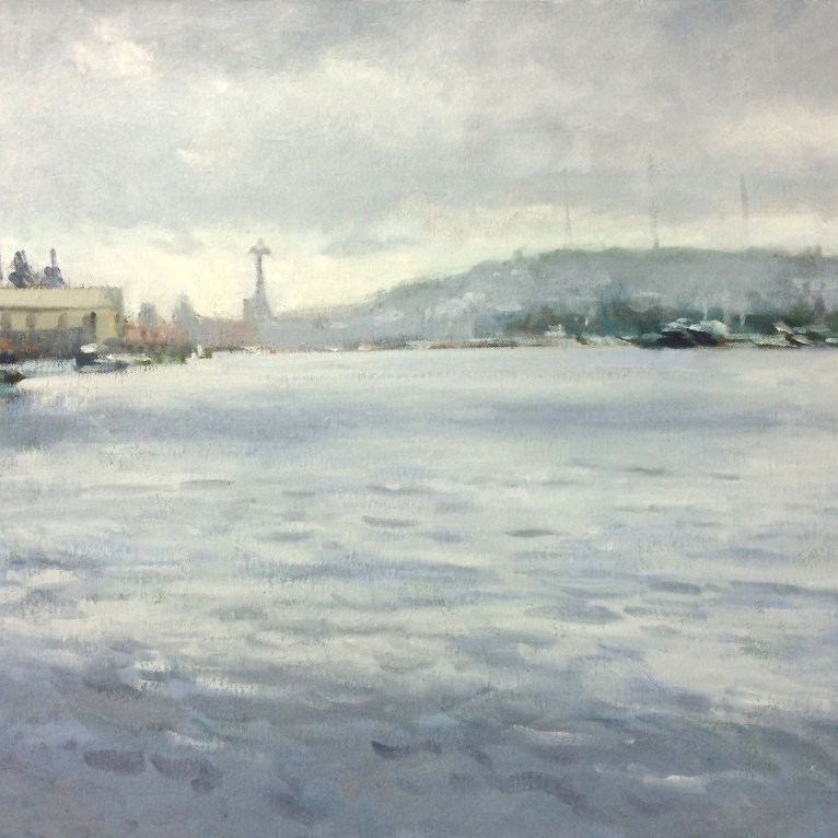 Lake Union, oil on canvas, 16 x 20 inches, copyright ©2014