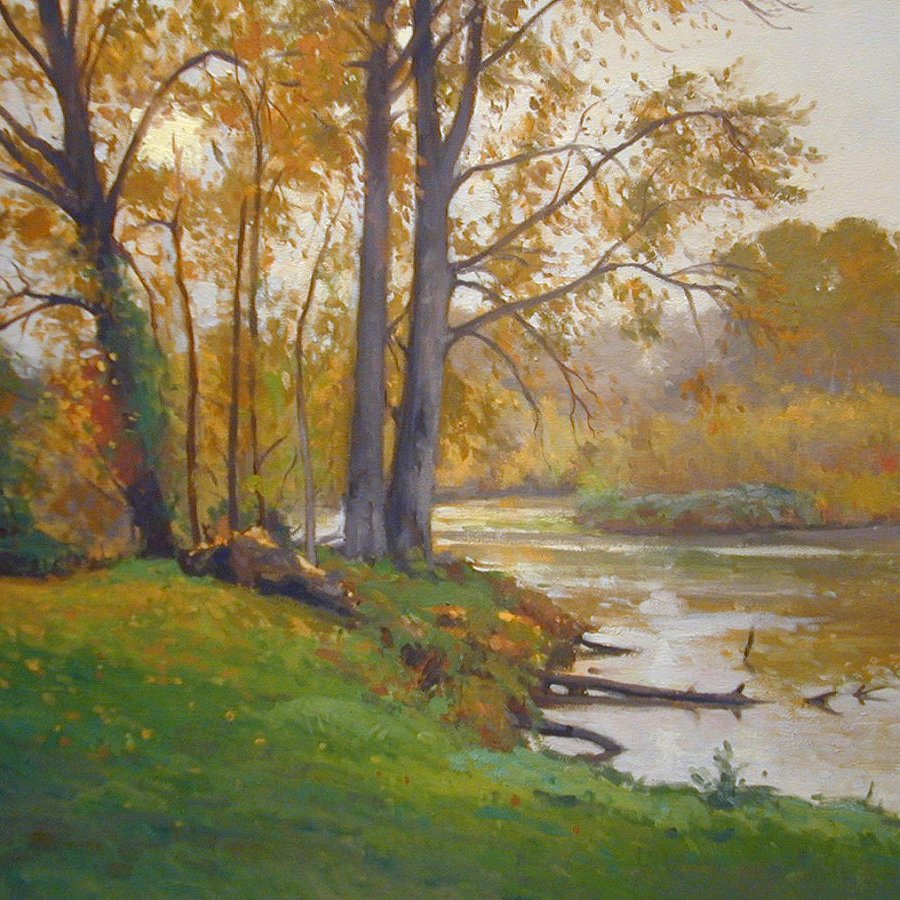 Rain - Arboretum, oil on canvas, 30 X 40 inches, copyright ©2001