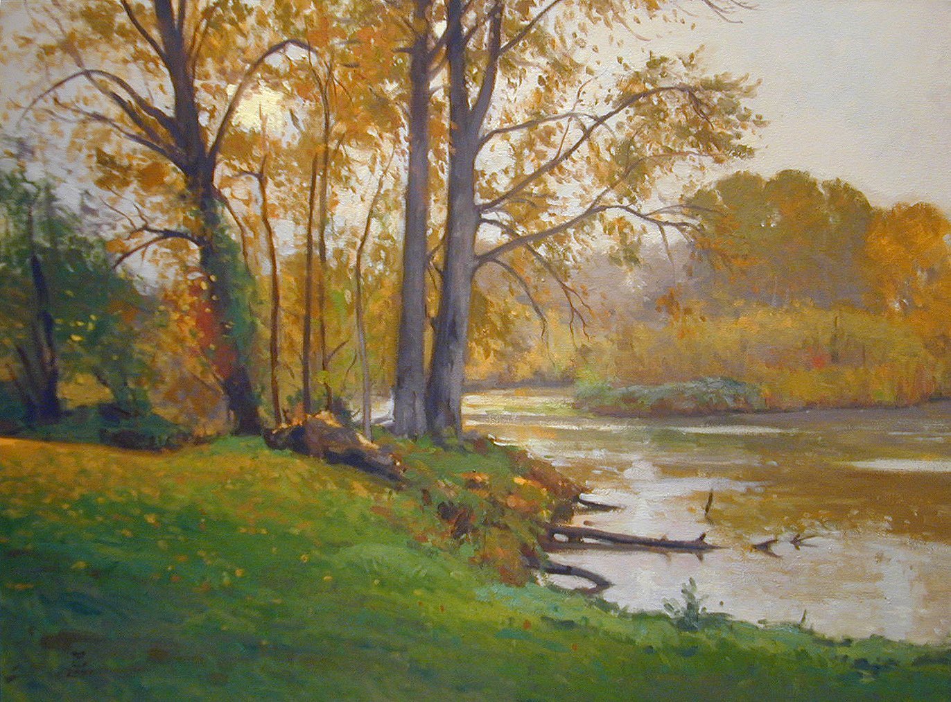 Rain - Arboretum, oil on canvas, 30 X 40 inches, copyright ©2001