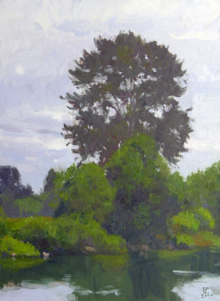 On The Snohomish River, oil on canvas, 24 x 18 inches, copyright ©2009