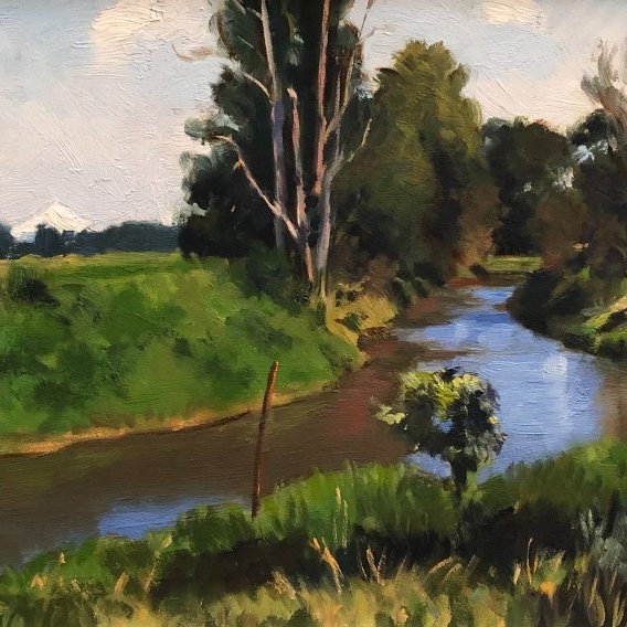 Sauvie Island Creek, oil on canvas, size unknown, copyright ©1990