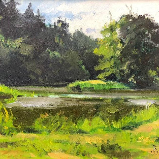 Bend, oil on canvas, 13 x 16.5 inches, copyright ©1993