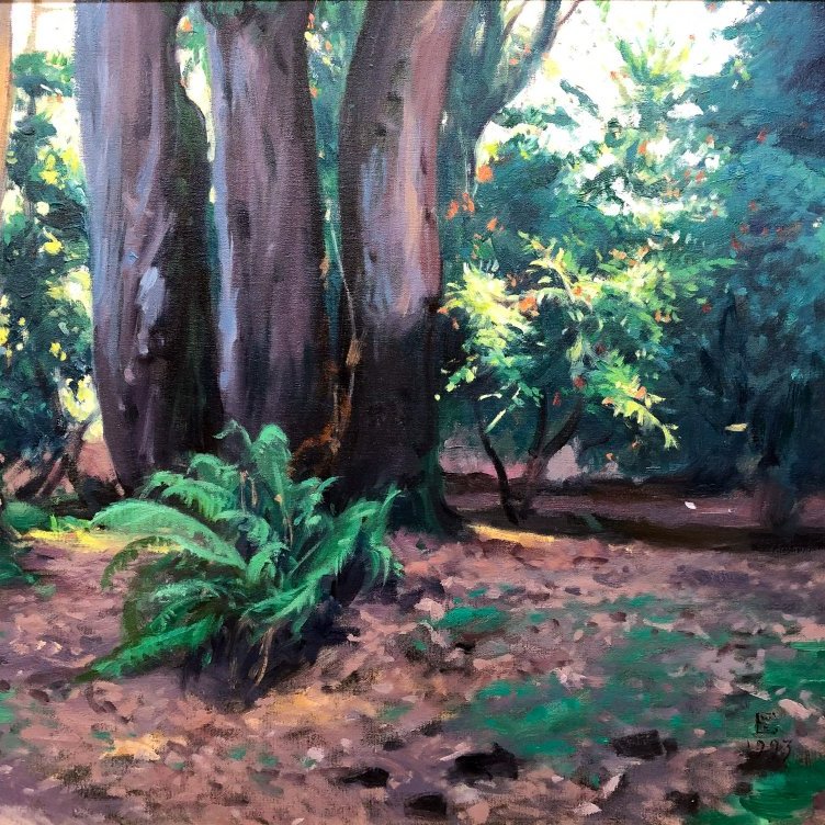 Trees III, oil on canvas, 22 x 23 inches, copyright ©1993
