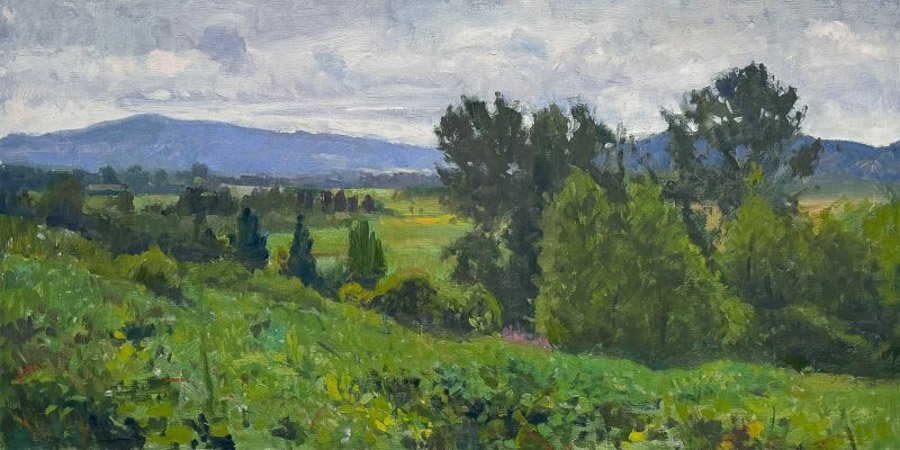 I CAN SEE FOR MILES, oil on MDH panel, 18 x 36 inches, copyright ©2023, $2,800.00