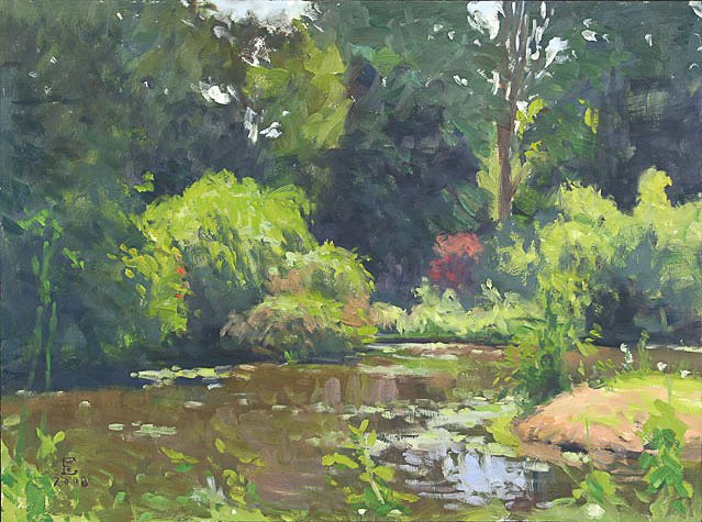 Arboretum Pond, oil on canvas, 18 X 24 inches, copyright ©2008, $2,500