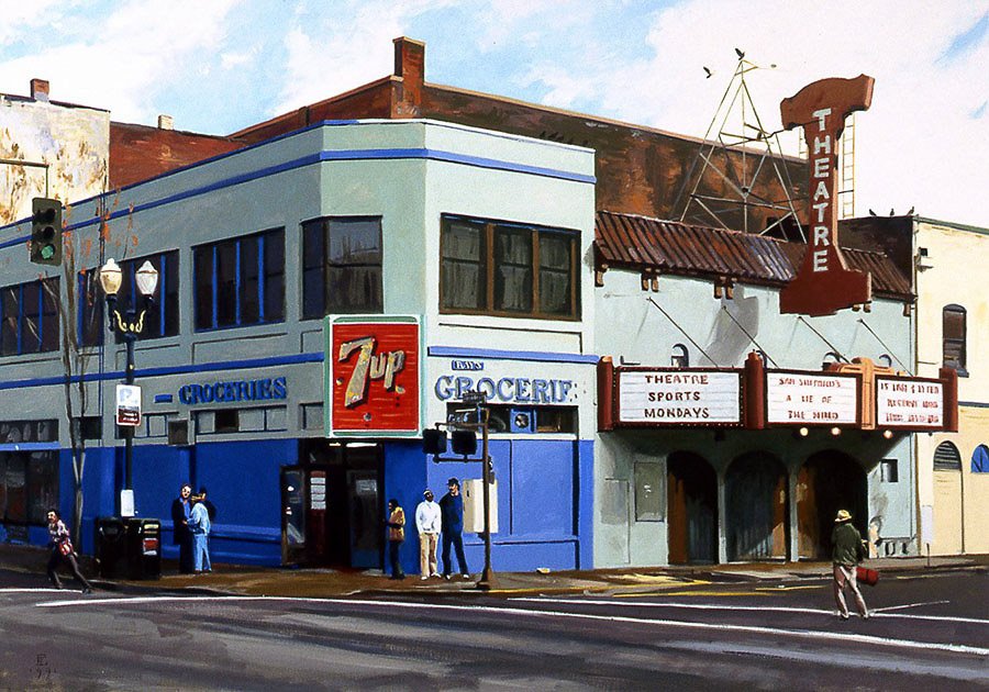 Arrangement in Red, Blue, Black and White, oil on canvas, 35 X 50 inches, copyright ©1992