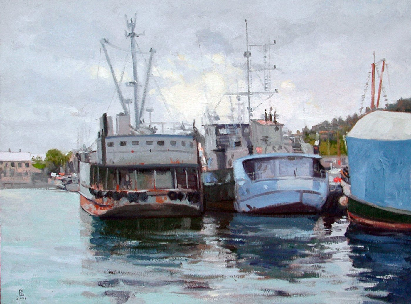 Fishermen's Terminal I, oil on canvas, 24 X 32 inches, copyright ©2001