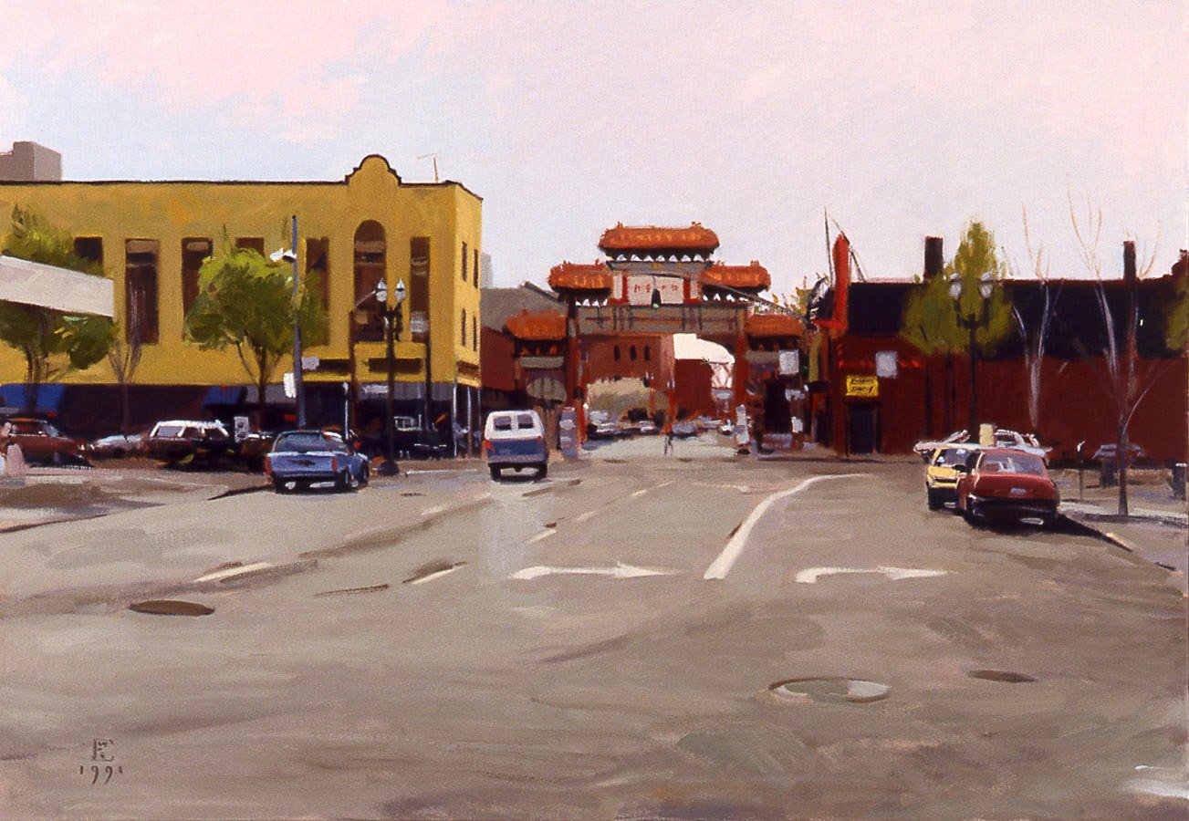 Chinatown, oil on canvas, 25 X 36 inches, copyright ©1991