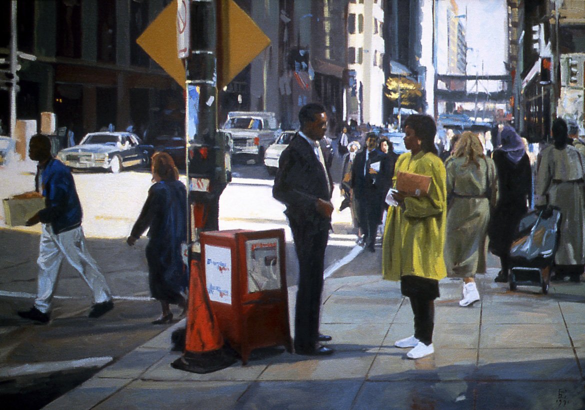 Sidewalk Frieze, oil on canvas, 25 X 35 inches, copyright ©1991