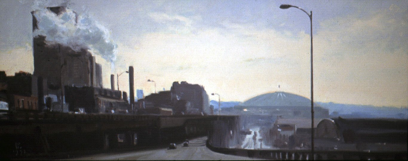 View from the Viaduct, oil on canvas, 12 X 30 inches, copyright ©1992