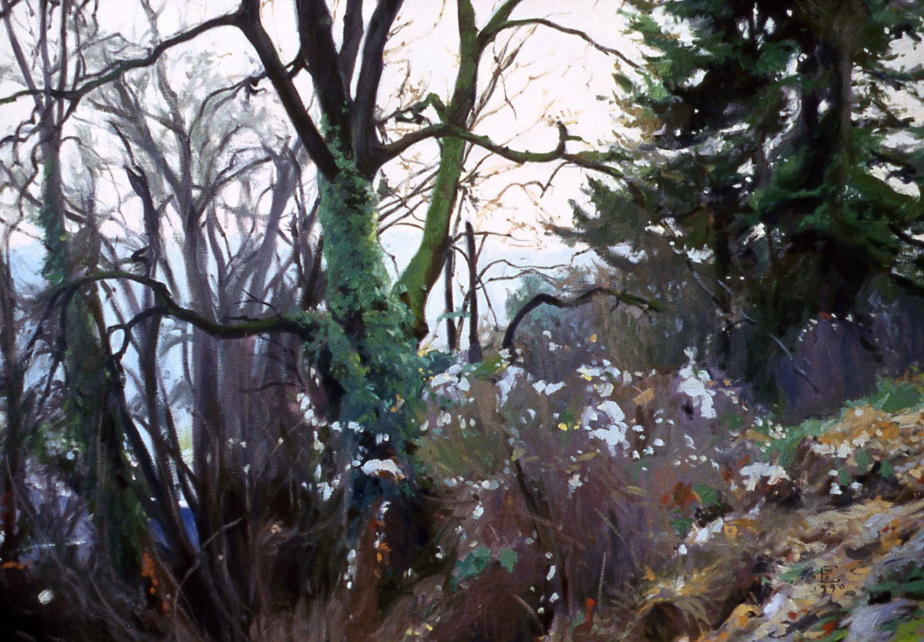 Winter Trees, oil on canvas, 30 X 40 inches, copyright ©1990