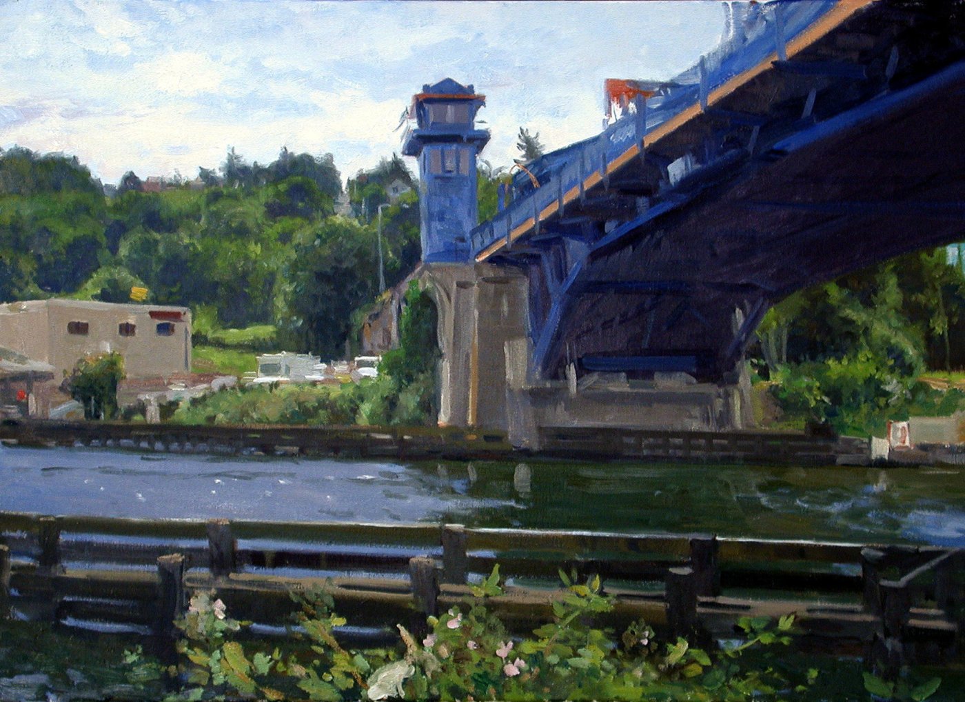 Fremont Bridge I, oil on canvas, 26 X 36 inches, copyright ©2002