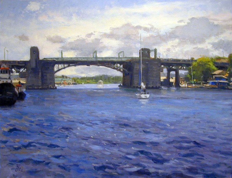 Cold Silver Sky, oil on canvas, 30 X 40 inches, copyright ©2002