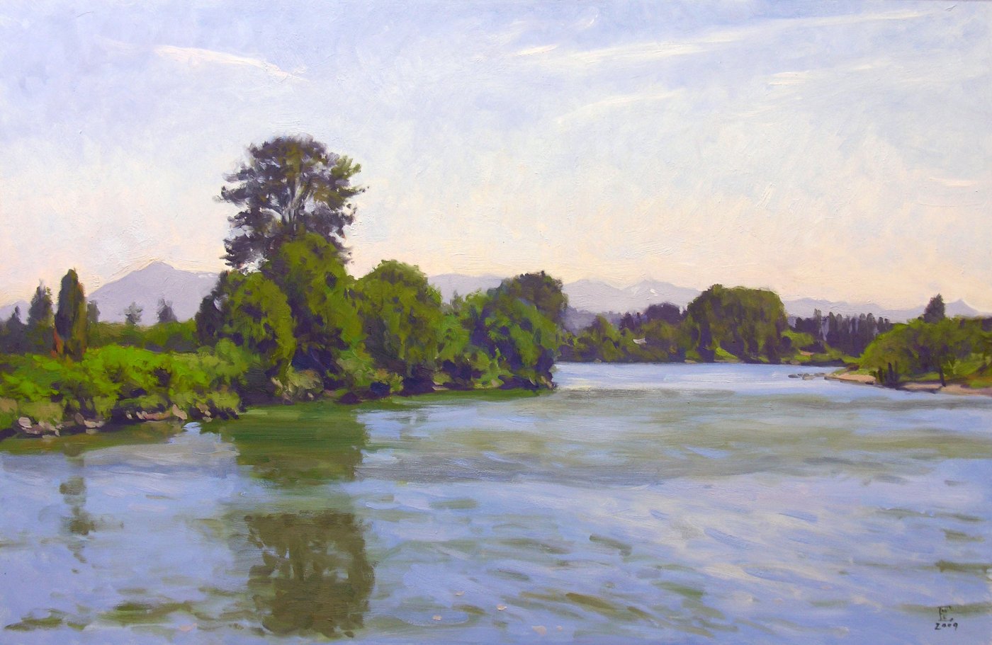 Snohomish River, oil on panel, 24 X 36 inches, copyright ©2009