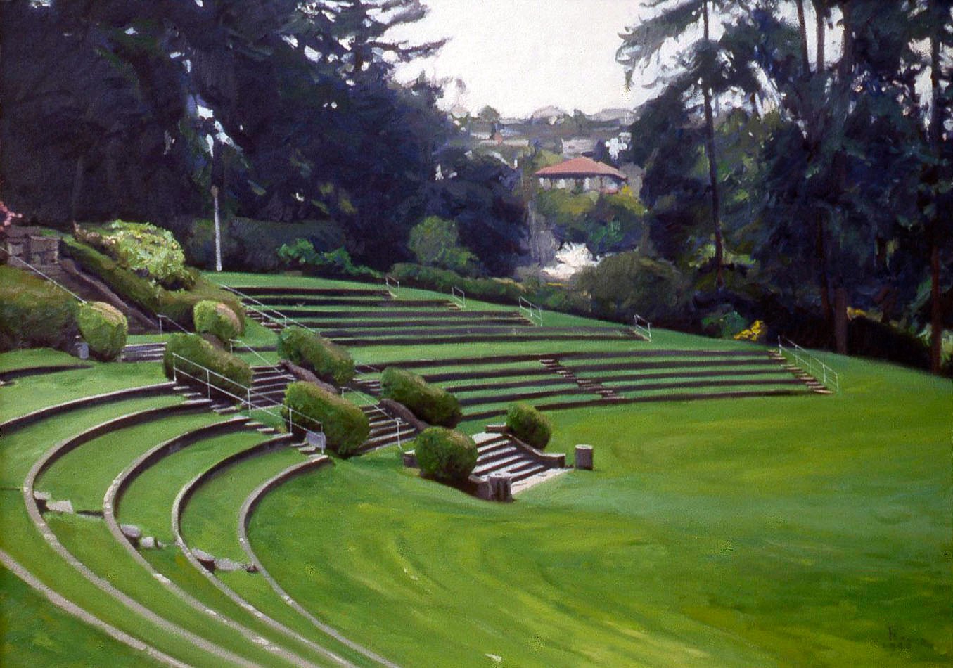 Ampitheater, oil on canvas, 30 X 42 inches, copyright ©1990